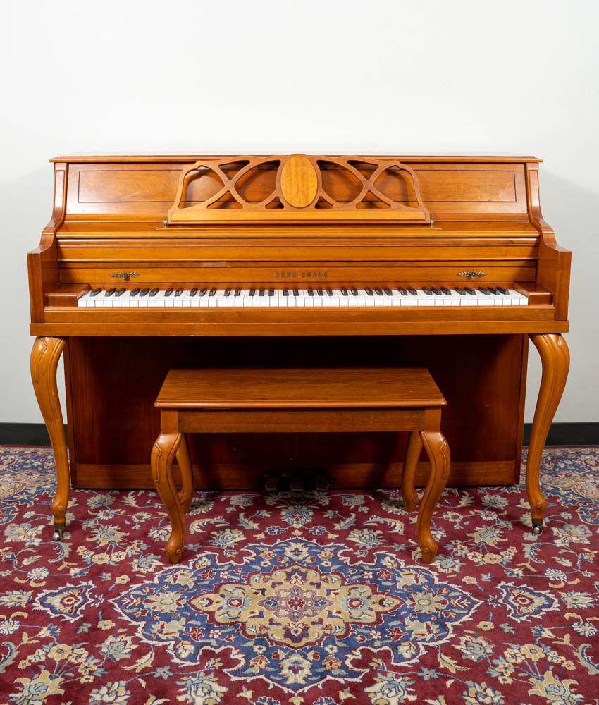 1989 Young Chang 42 F-108 Upright Piano Satin Oak