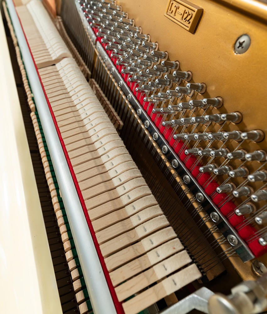 Carl Ebel Studio Upright Piano Polished White/Ivory SN: 45194