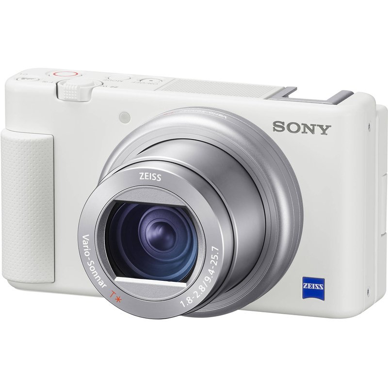 Sony ZV-1 Digital Camera (White) with Sony Vlogging Microphone (ECM-G1)  